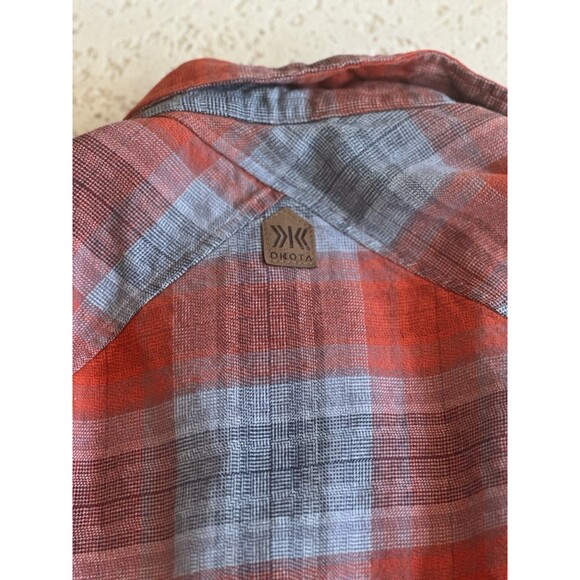 Dakota Grizzly Flannel Shirt Mens Large Red Blue Plaid Heavyweight Button Up - Picture 6 of 8